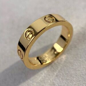 18K Gold Plated Gold Screw Love Ring Size 7